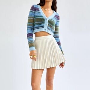 Sunday Best Aritzia Tabby Skirt Pleated White Skirt with Zipper Detail Small